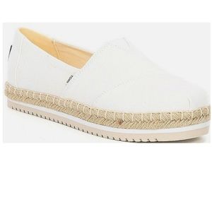 NWT Toms Women's Alpargata Platform Rope White Canvas